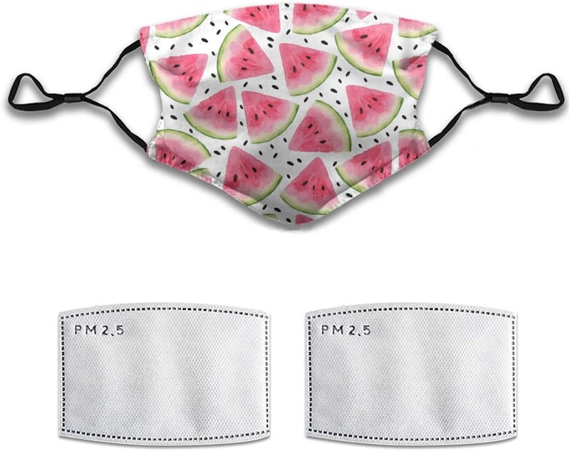 Beubebim Cute Dolphins Wave Face Mask Adult Washable Reusable Pleated Anti Dust Mask with 2 Filter for Women Men Decorative - Image 1